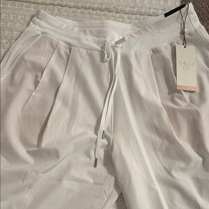 Calla White Drawstring Pants